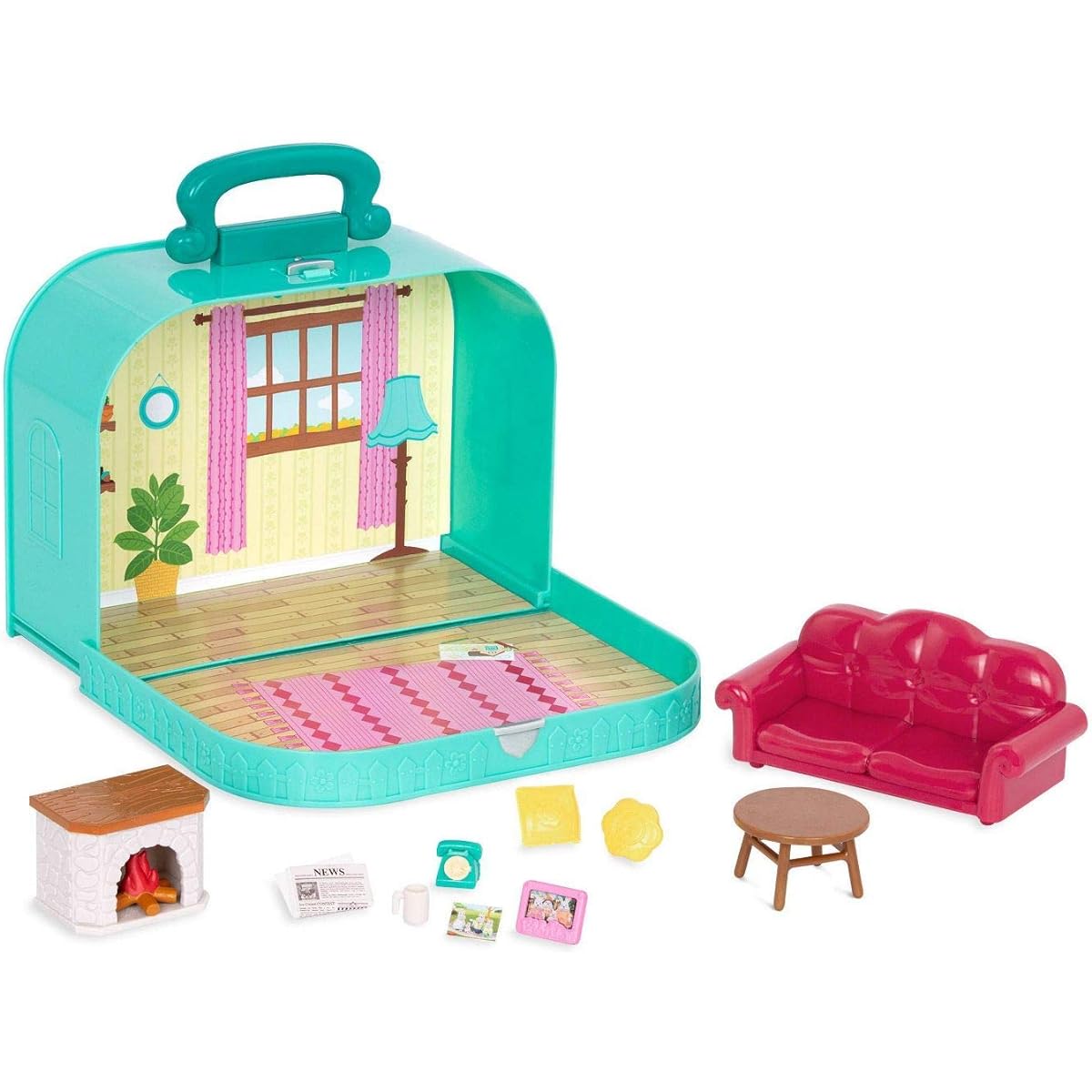 Li'l Woodzeez Travel Suitcase Living Room Playset