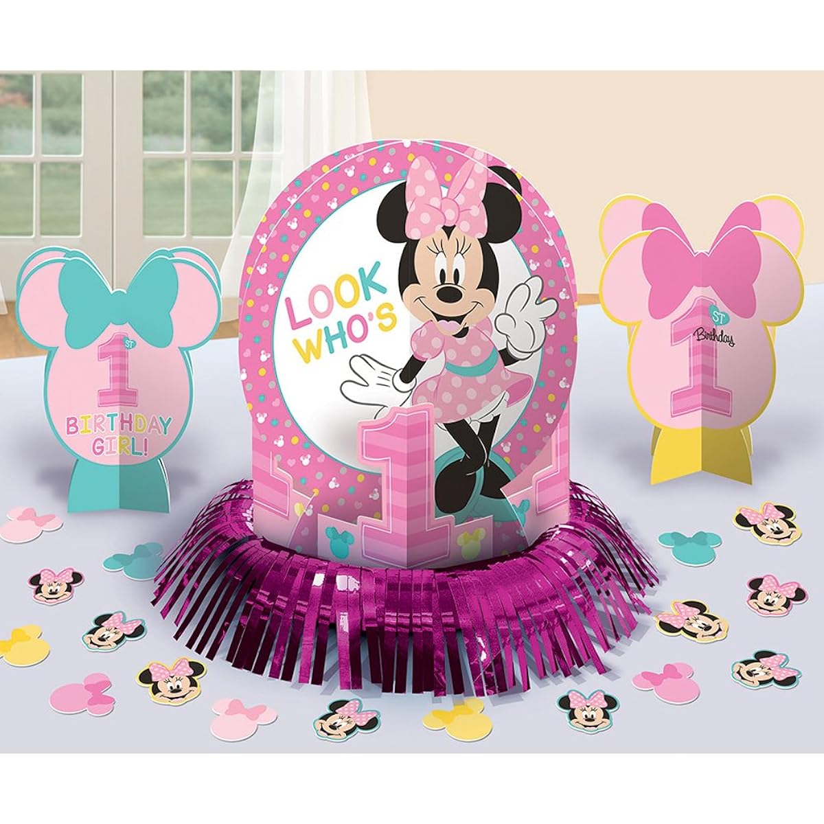 minnie 1st birthday table decoration kit