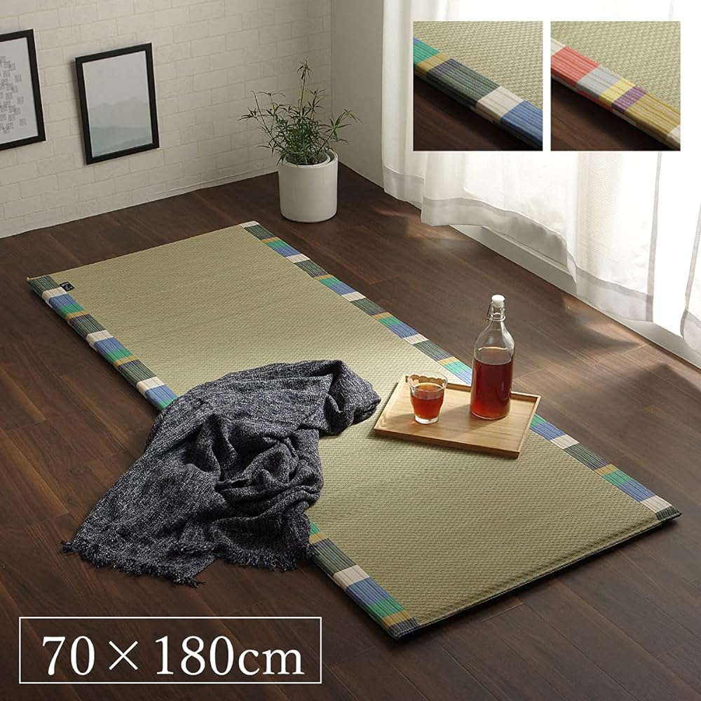 Ikehiko Corporation Igusa Igusa Mat Domestic Mat Sleeping Mat Free Mat Iroha Compact Mat Green Approx. 70 x 180cm Medium: Hard Cotton 20mm #7542409