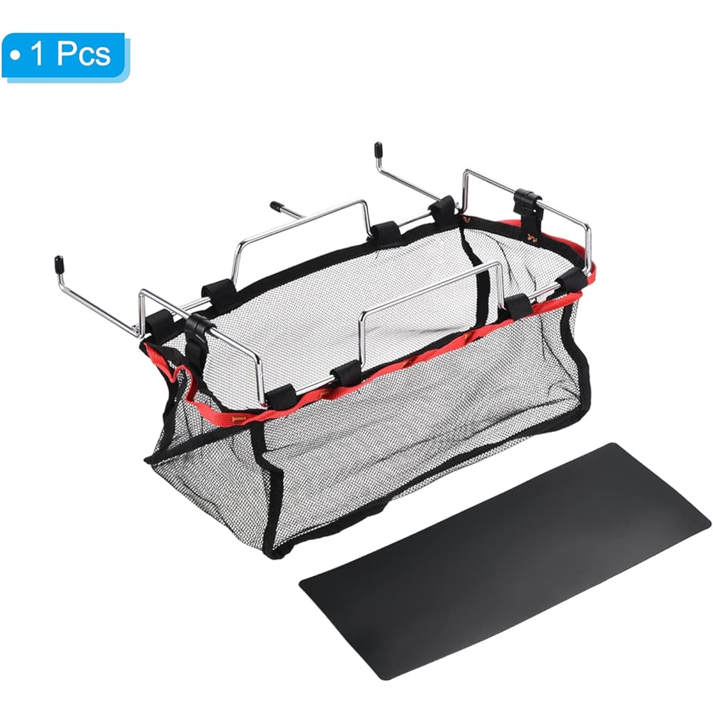 PATIKIL BBQ Tool Bag Portable Tools BBQ Organizer Bag Grill Tools Storage Rack Cutlery Net Bag for Picnic Camping Black