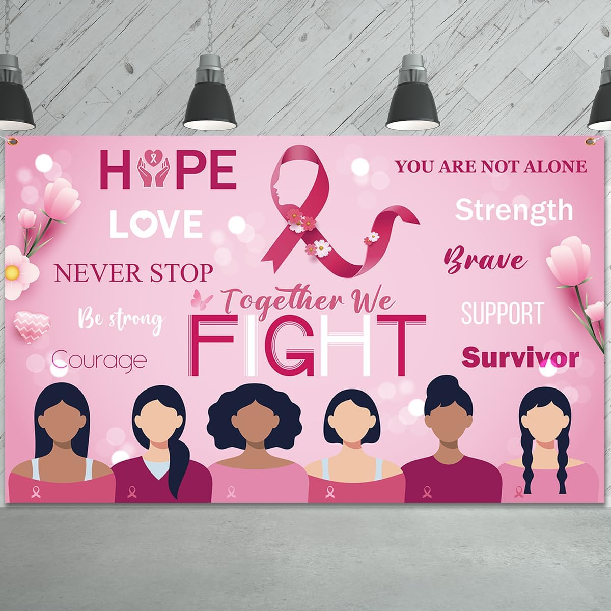 Holiday Party Decorations - Banner Photo Background (Breast Cancer)