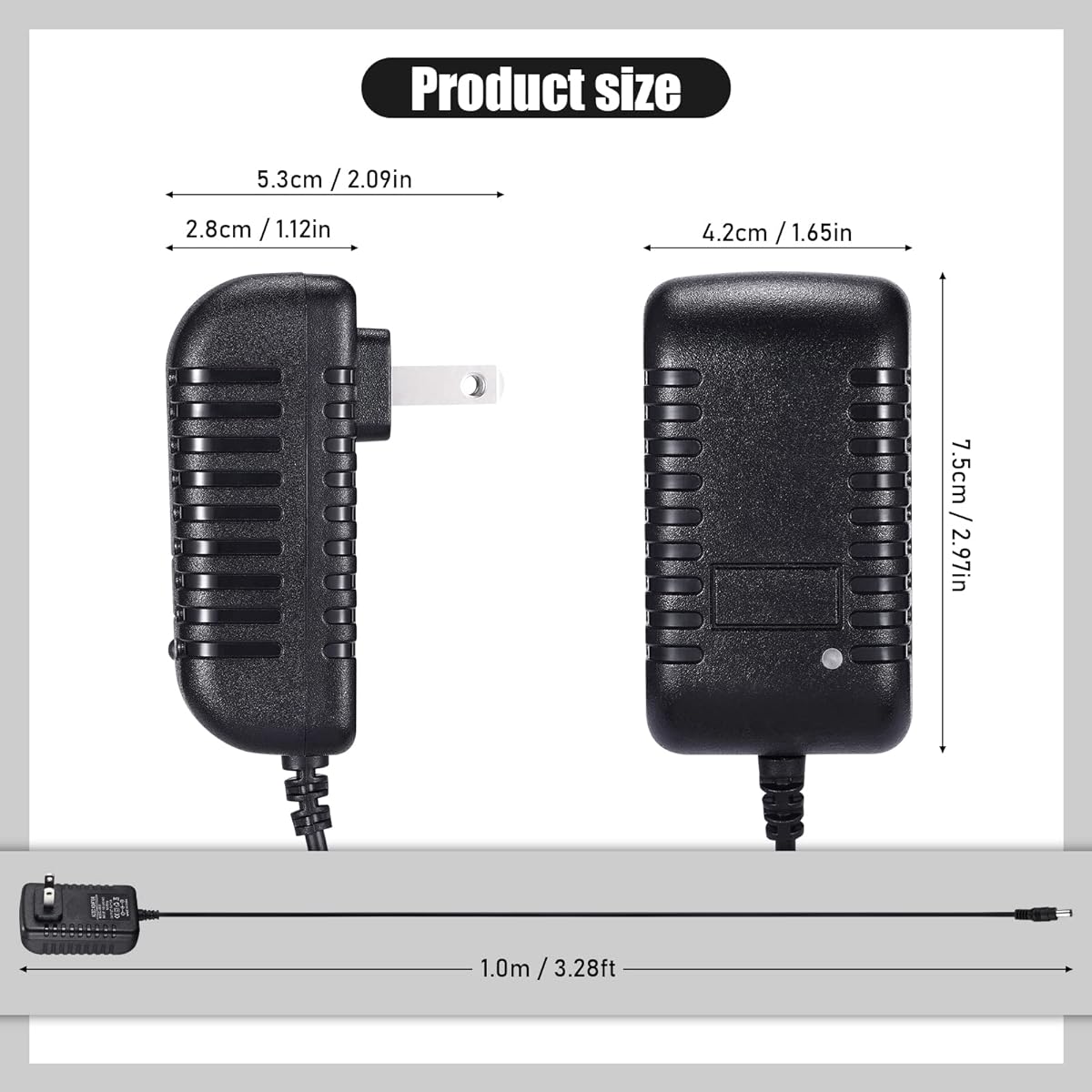 TOBWOLF 2pcs 9V 1A Power Adapter 9W AC 100V-240V to DC 9V 1A Universal Switching Transformer 9V 1A Switching Adapter AC to DC Converter for MP3 MP4 Router 5.5mm x 2.5mm Plug