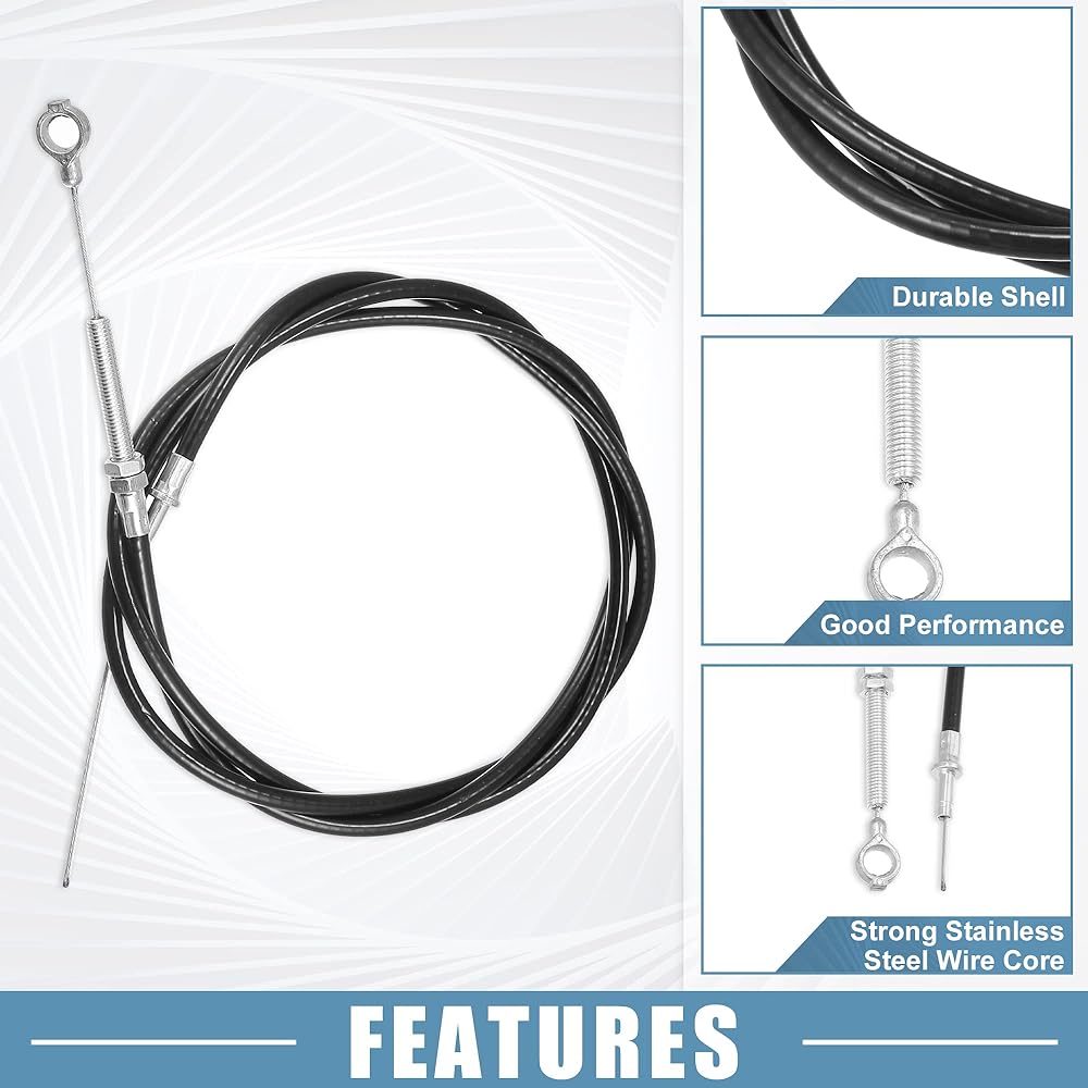 A ABSOPRO Throttle Cable with Cable Tie 71" 63" Casing Gas Throttle Cable 8252-1390 for Manco Go Kart Black (Set of 2)