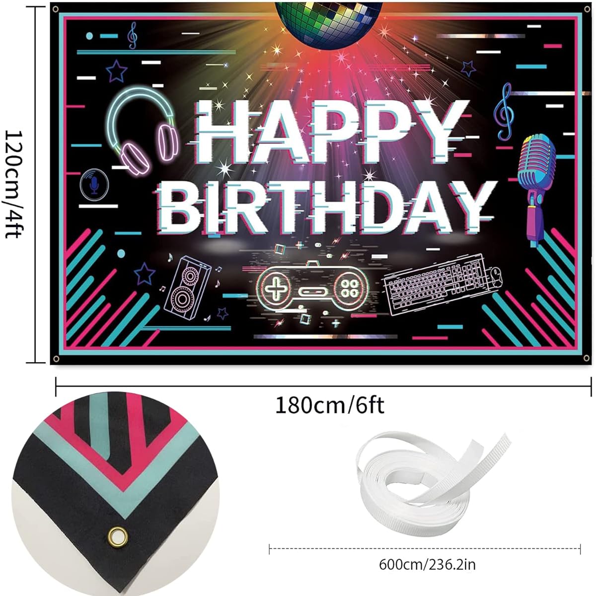Tik Tok Birthday Party Decorations Music Theme Birthday Backdrop Banner Tiktok Party Social Media Theme Photo Background Music Party Decorations for Girls Boys 6ft x 4ft