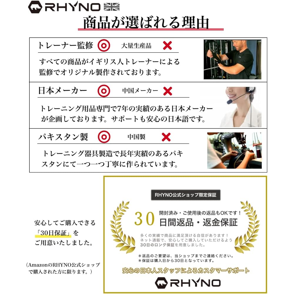 RHYNO Power Grip Pro Non-Slip Rubber Left and Right Set Muscle Training Training