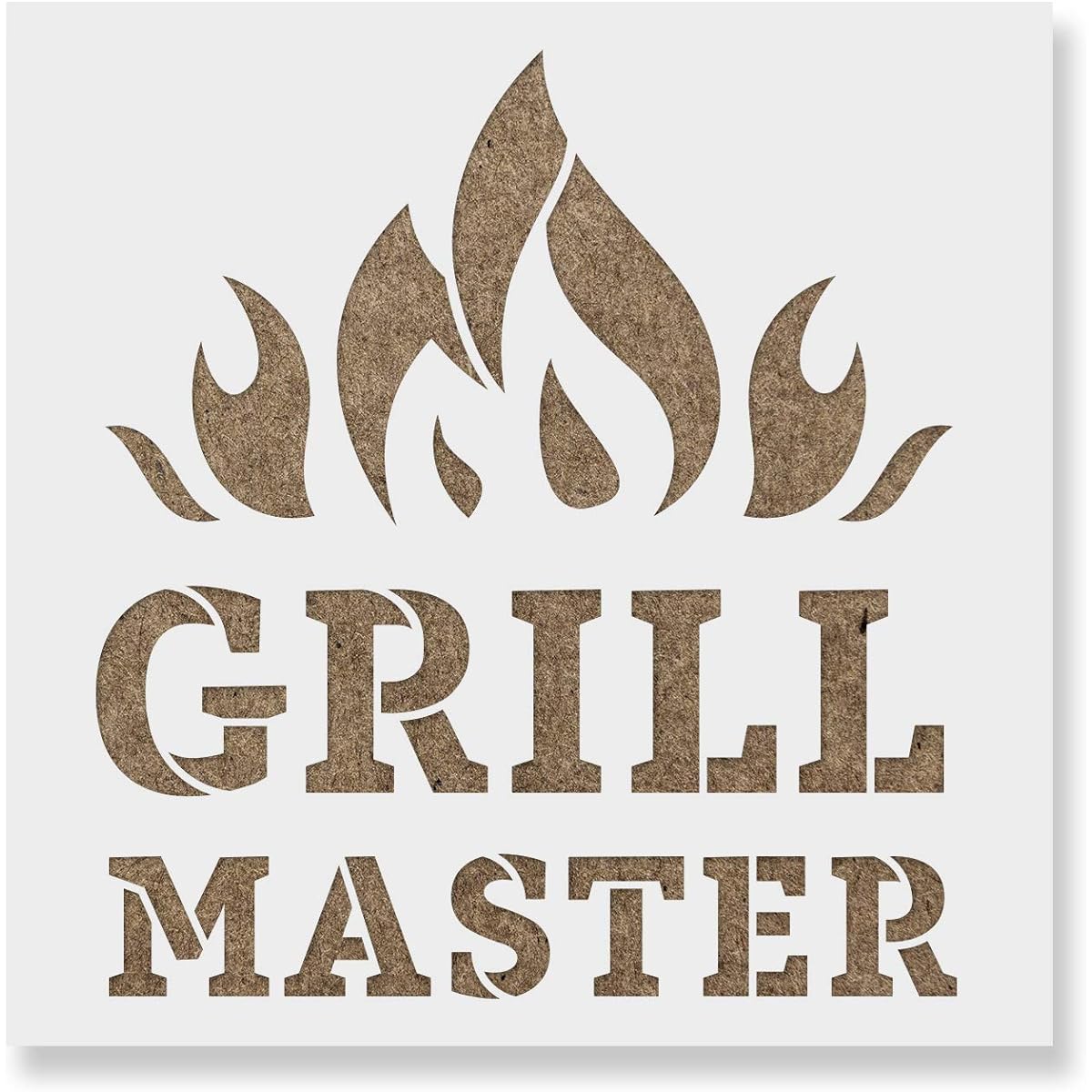 Grill Master Summer BBQ Stencil - Reusable Stencil - Create Your Own Grill Master Summer BBQ Home Decor, 25"x25", White