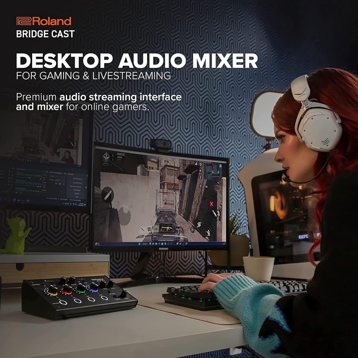 Roland Dual Bus Gaming Mixer BRIDGE CAST & ELECOM HDMI Switcher 2 Piece Set