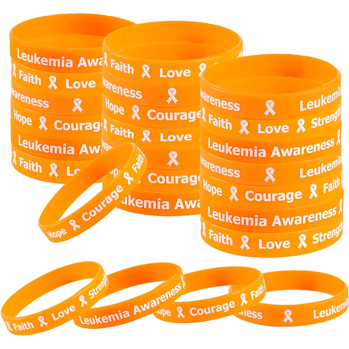 Know me AN Leukemia Cancer Awareness Bracelet Wristband Party Favors Leukemia Awareness Party Pack