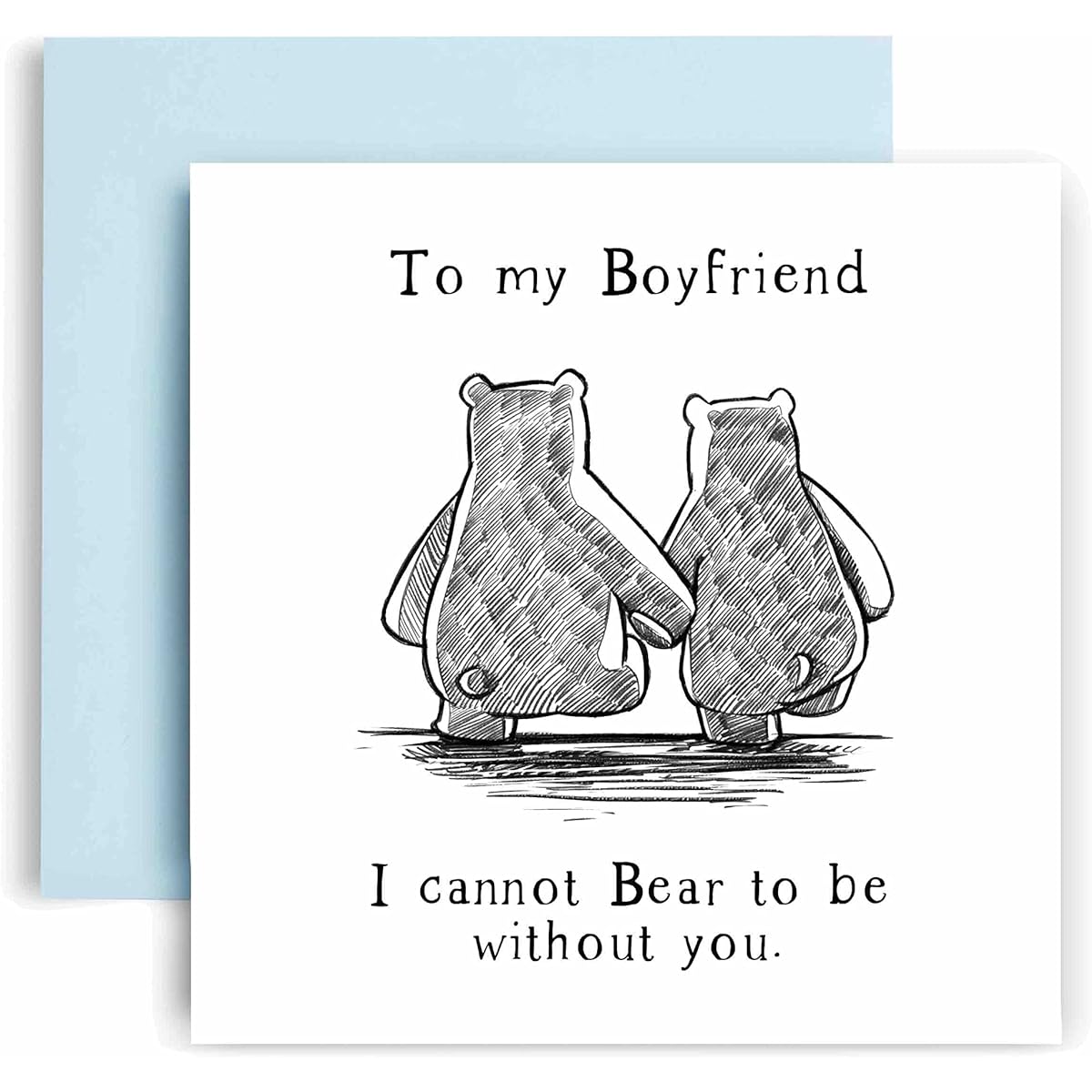 Huxters Sweet Anniversary Cards for Boyfriend men - I Can't Bear to be Valentines and Birthday Card for his - Boyfriend Birthday Cards and Valentines 1.48cm (Boyfriend)