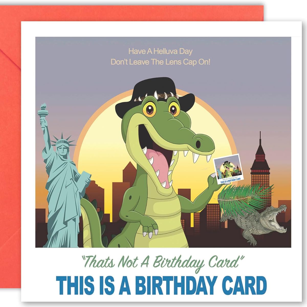 Cult Kitty - That's Not A Birthday Card - Crocodile Birthday Card - Funny Birthday Cards for Him - Birthday Cards for Her - Birthday Cards for Mom - Birthday Cards for Dad - Funny Cards for Husband or Wife