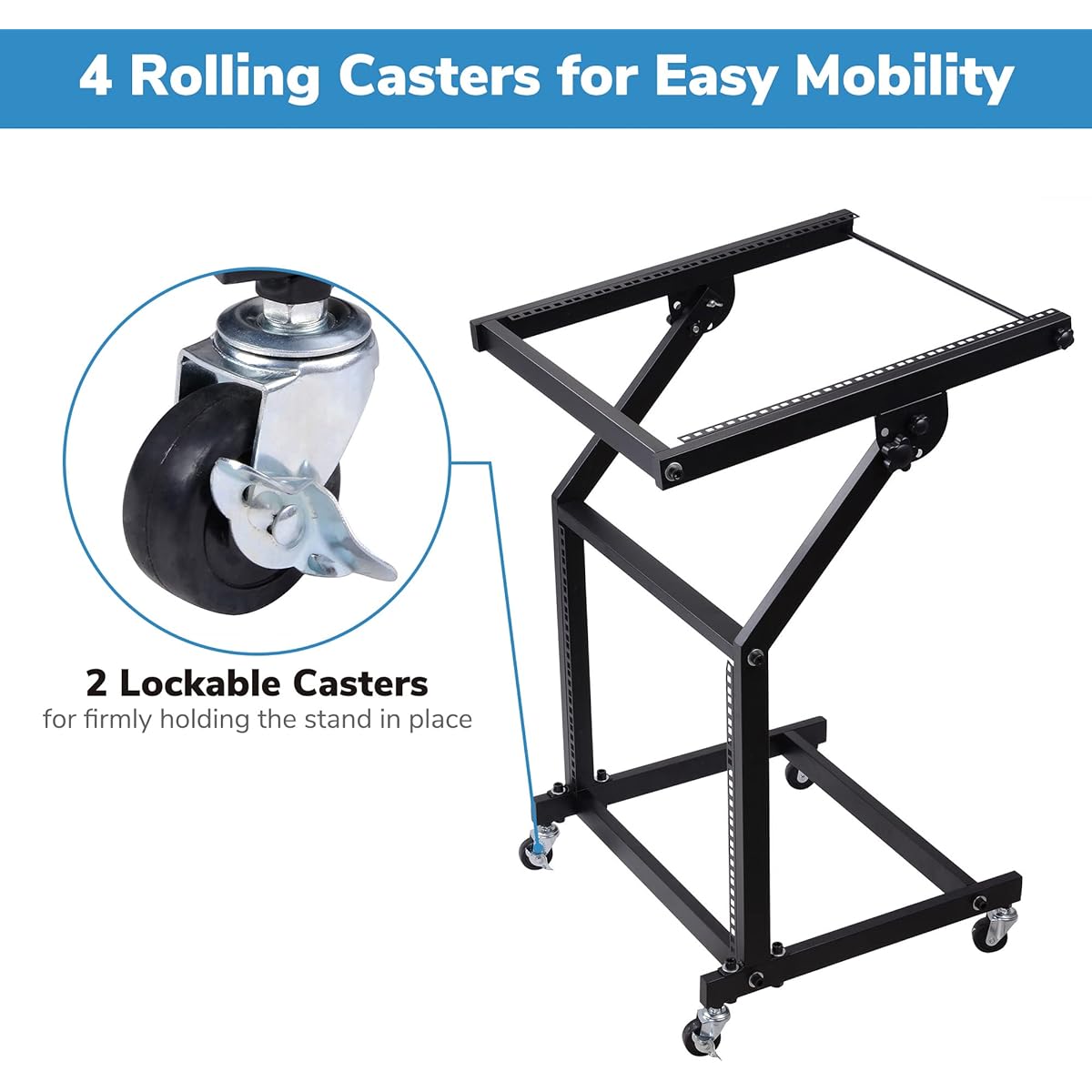 AW 9U DJ Mixer Stand Rack Mount Stage Cart Music Equipment Studio Party Show
