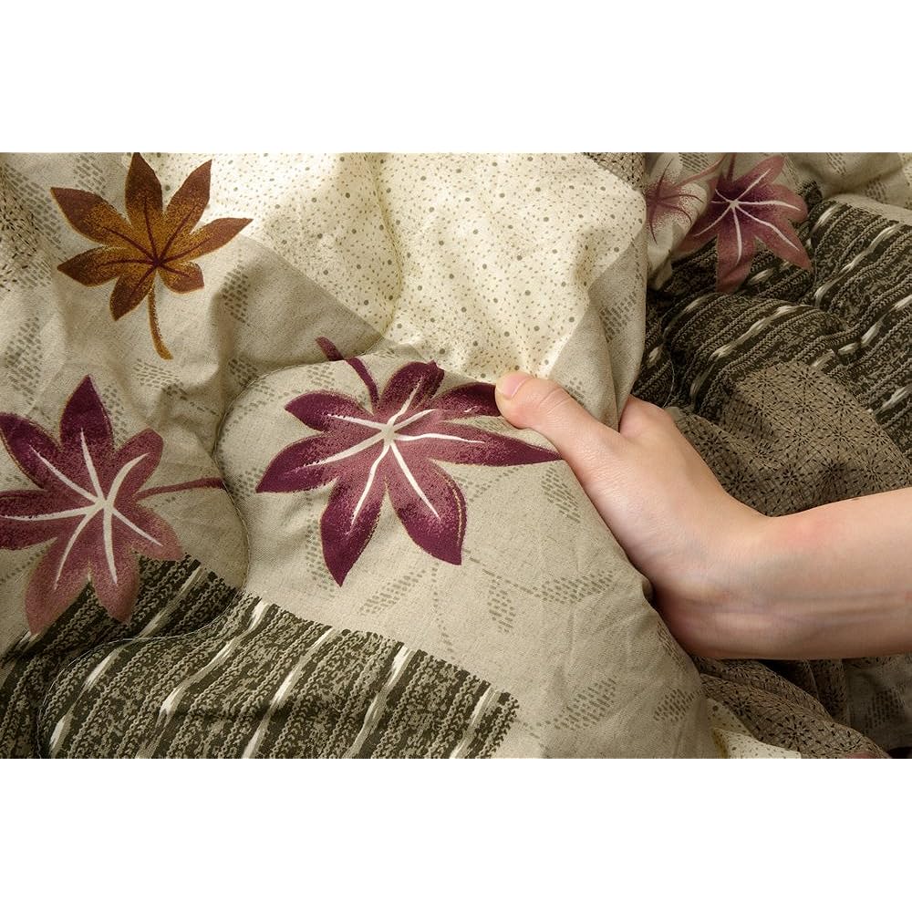 Ikehiko Kotatsu Futon, Rectangular, Single item, ``Autumn Leaves IT'', Brown, Approx. 205 x 315 cm (thick type)