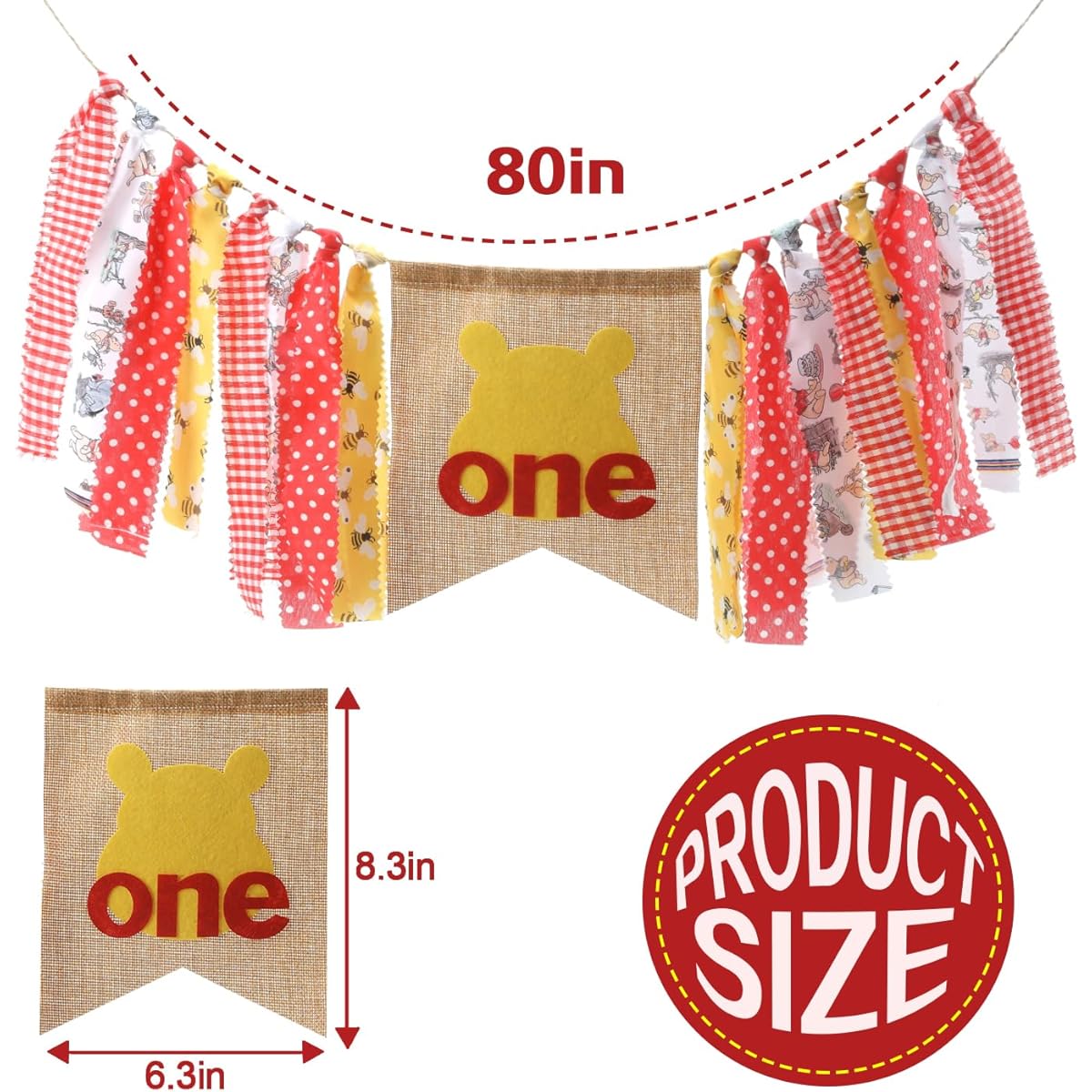 Winnie Chair Banner Winnie One Birthday Party Decorations High Chair Banner Winnie Party Decorations 1st Birthday High Chair Decorations