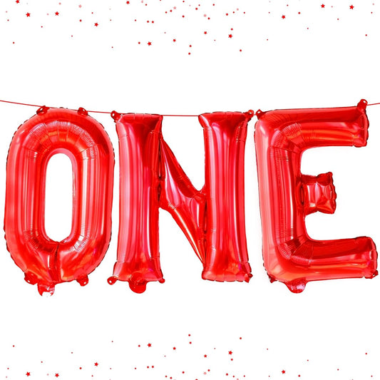 1 foil balloon, 16 inches red