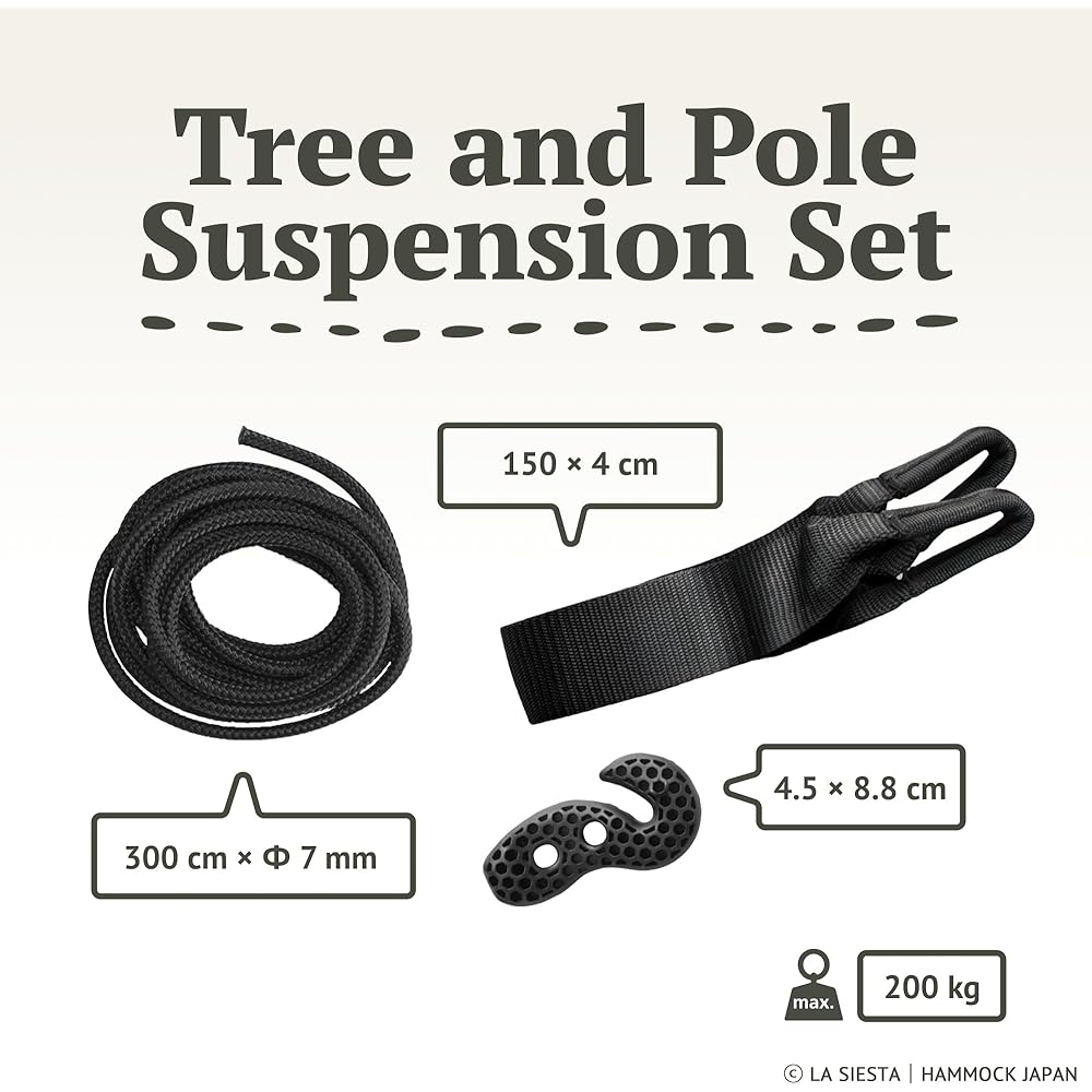 LA SIESTA Genuine attachment for hammock chairs TreeMount [With protective tape for beams and trees] ((Black/Black TMG45-9))