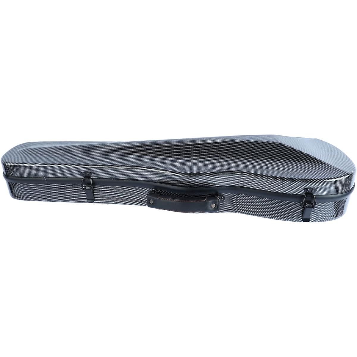 Violin Case, Carbon Fiber Violin Box with 2 Straps Strong Standard Size (Silver Gray)