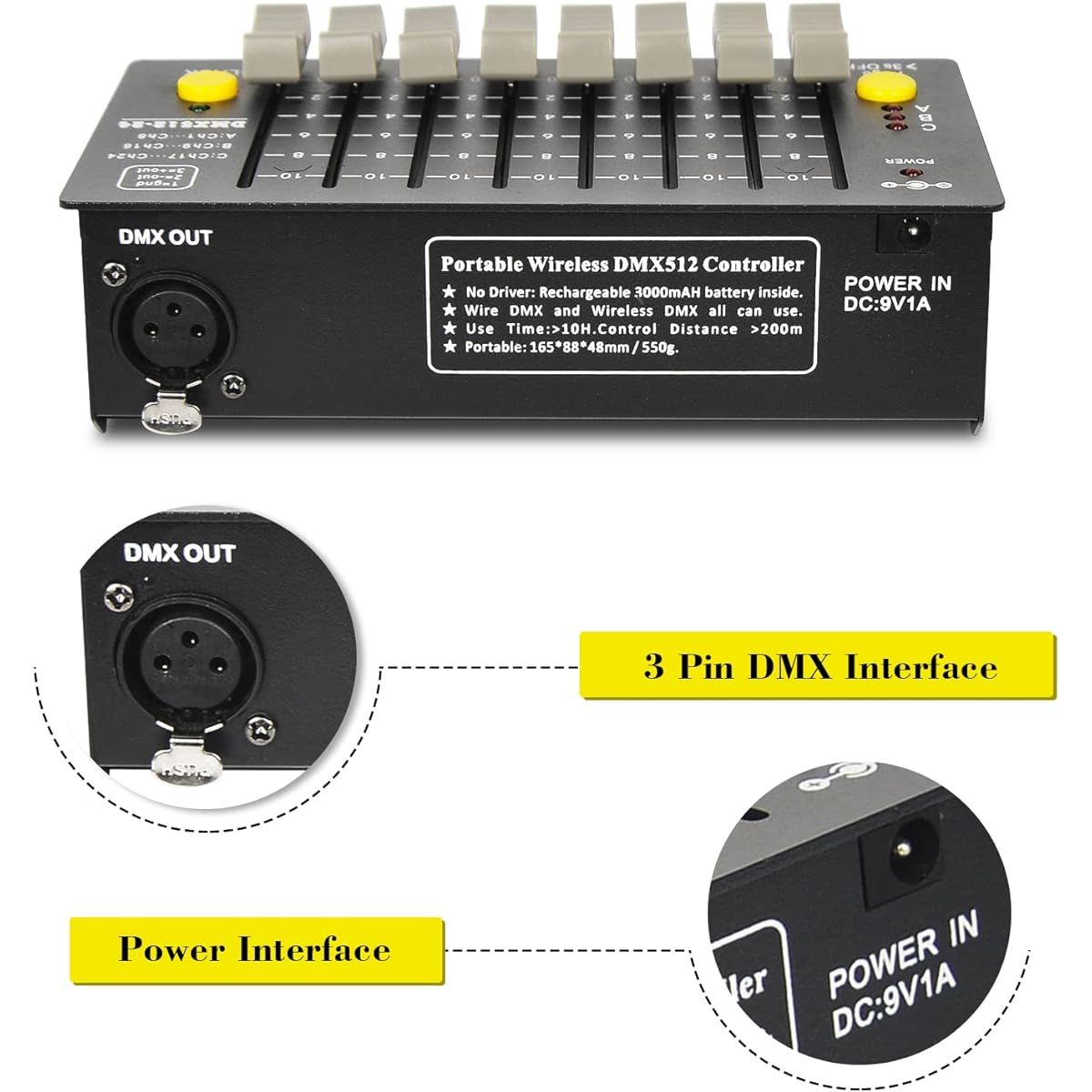 MOKA SFX DMX Controller Dj Lights DMX 512 Console Stage Light DMX Light Controller Light Show for Party Disco Pub KTV Bar Stage Light