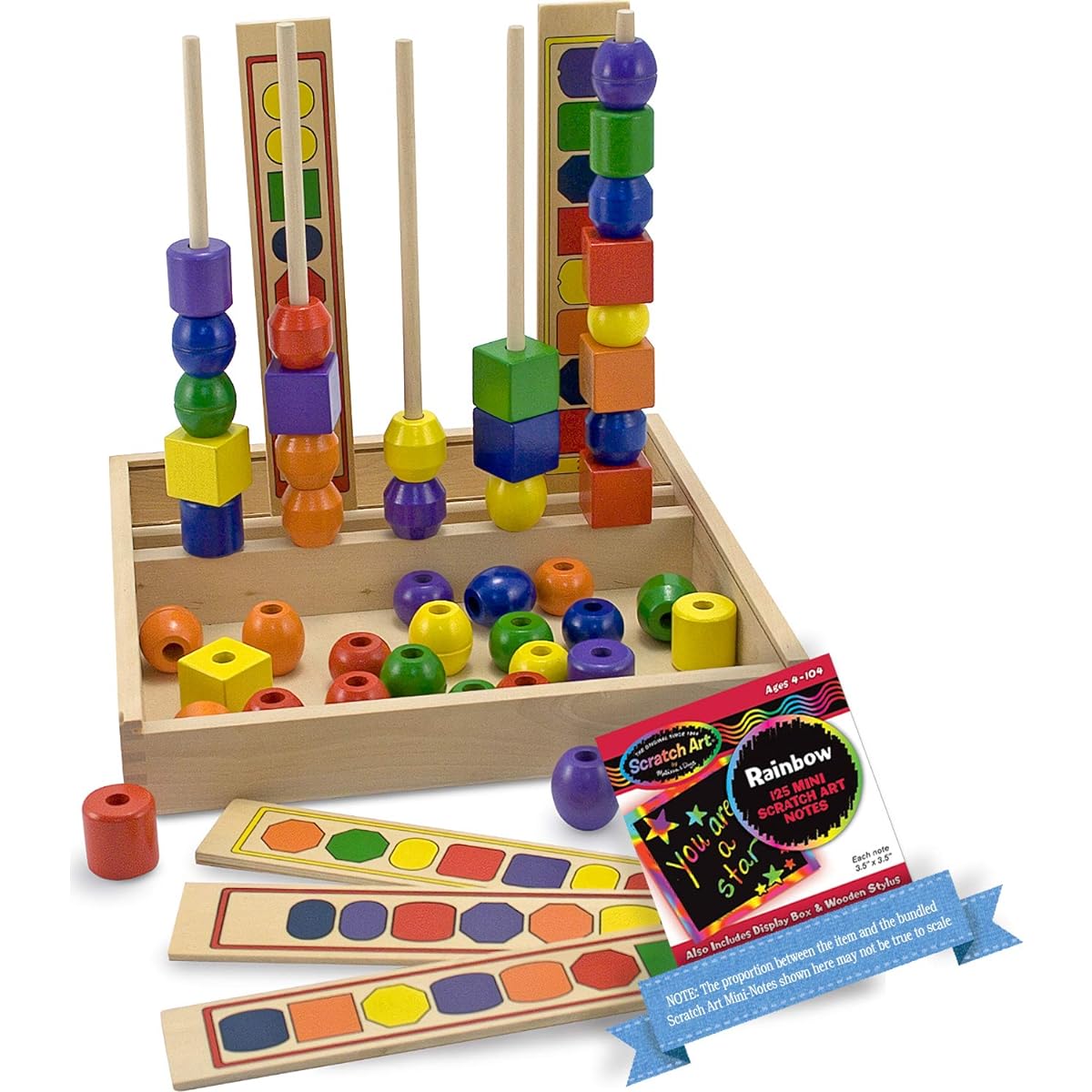 Bead Sequencing Set + Free Melissa & Doug Scratch Art Mini-Pad Bundle [05760]