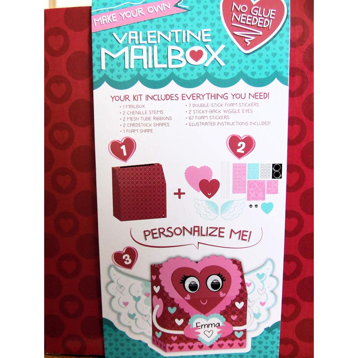 Valentine's Day Heart Angel Mailbox Card Holder Craft Kit Activity Kit 1 Box