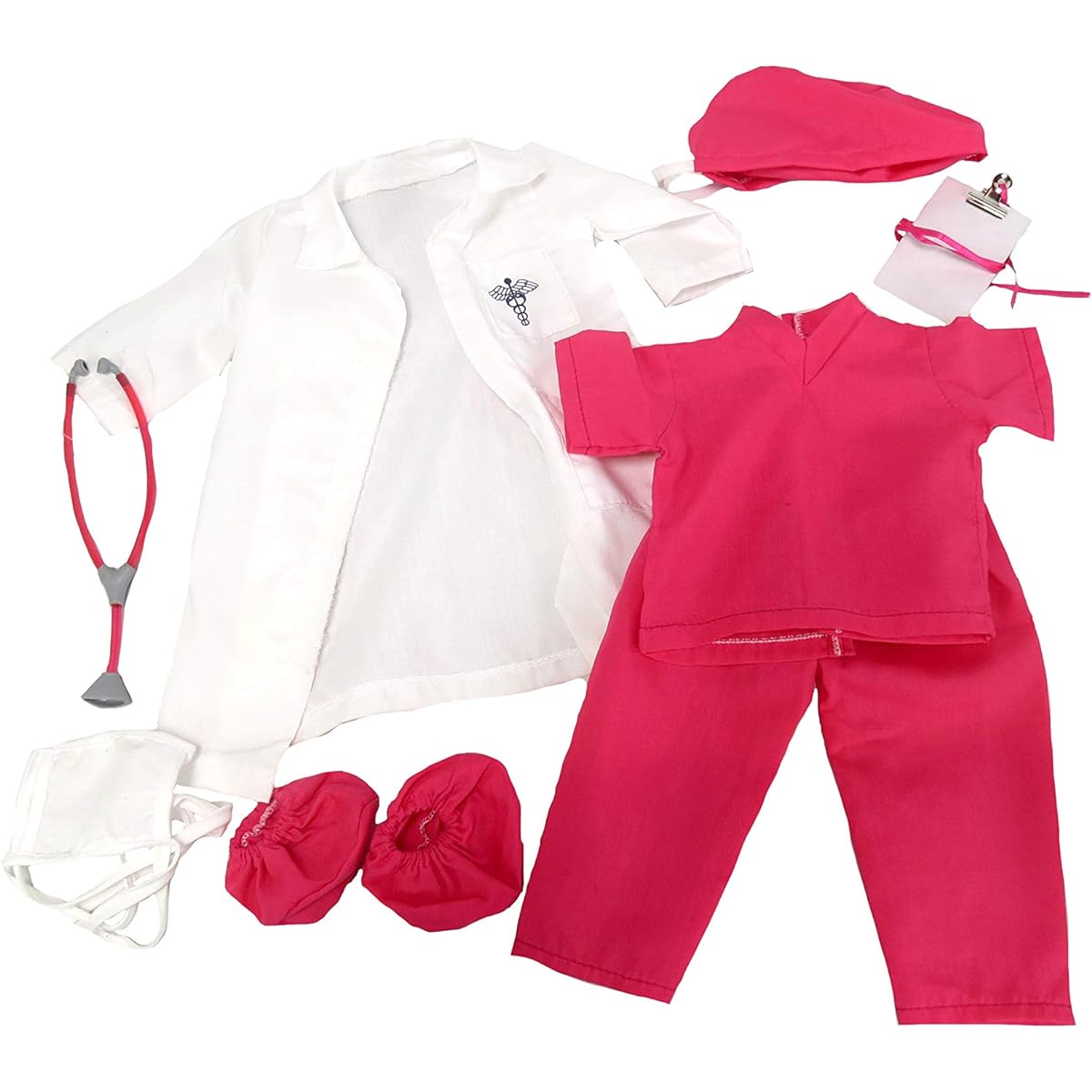 Hot Pink Doctor Outfit | Fits 14" Wellie Wisher Dolls | 14" Inch Doll Clothing