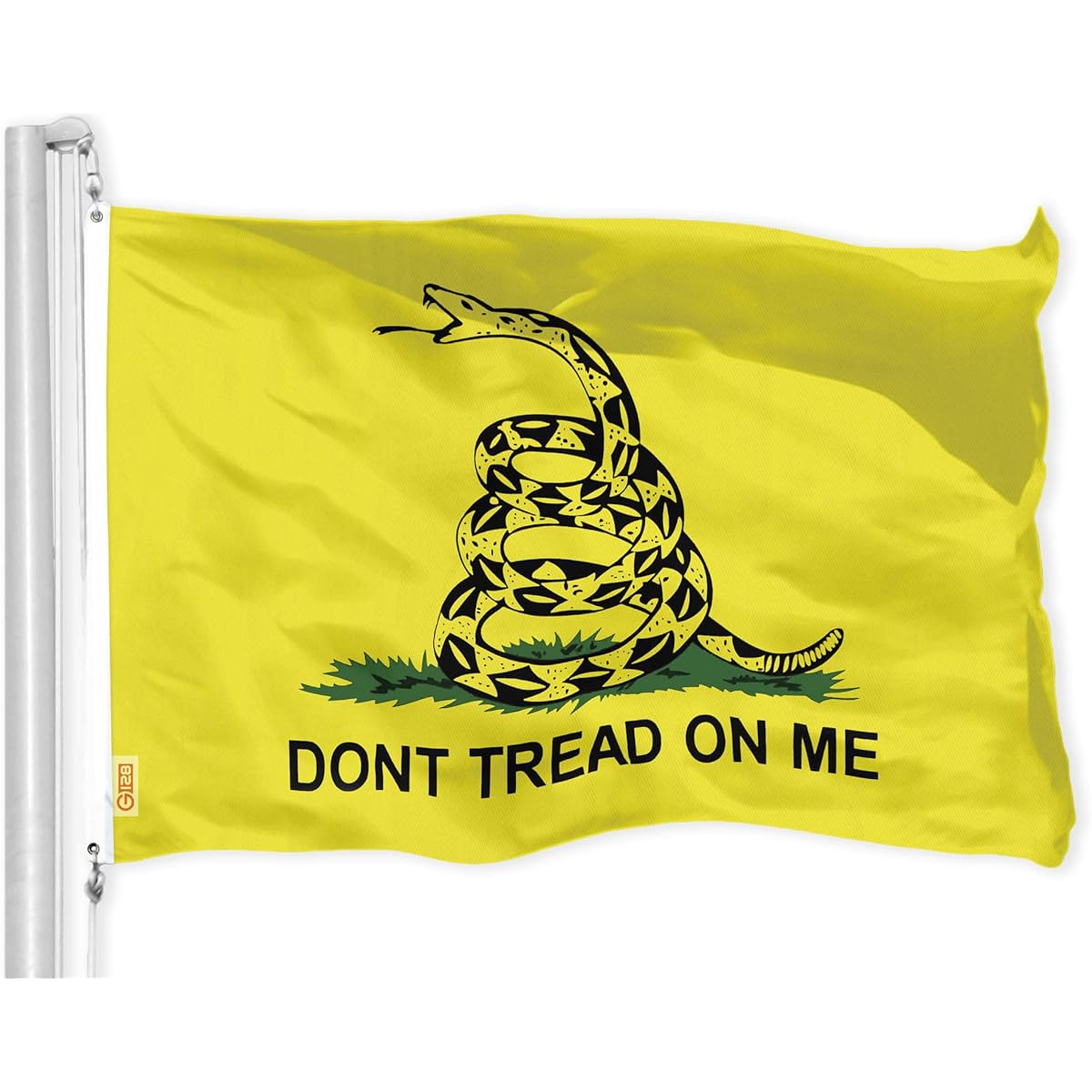 G128 Combo Pack: American Flag 3x5ft 150D Stars and Gadsden (Don't Tread On Me) Flag 3x5ft 150D Print
