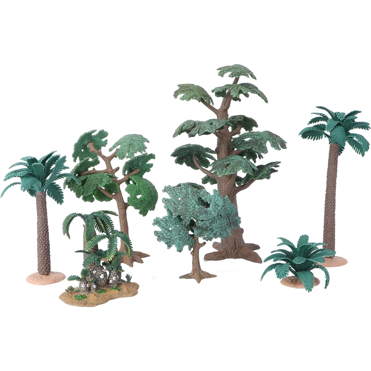 Toyvian Supplies Plants Hand Ornaments Palm Tree Simulation Miniature Tree Palm Tree Model Mini Plastic Artificial Palm Tree Model Set Plastic Miniature Train Diorama Artificial