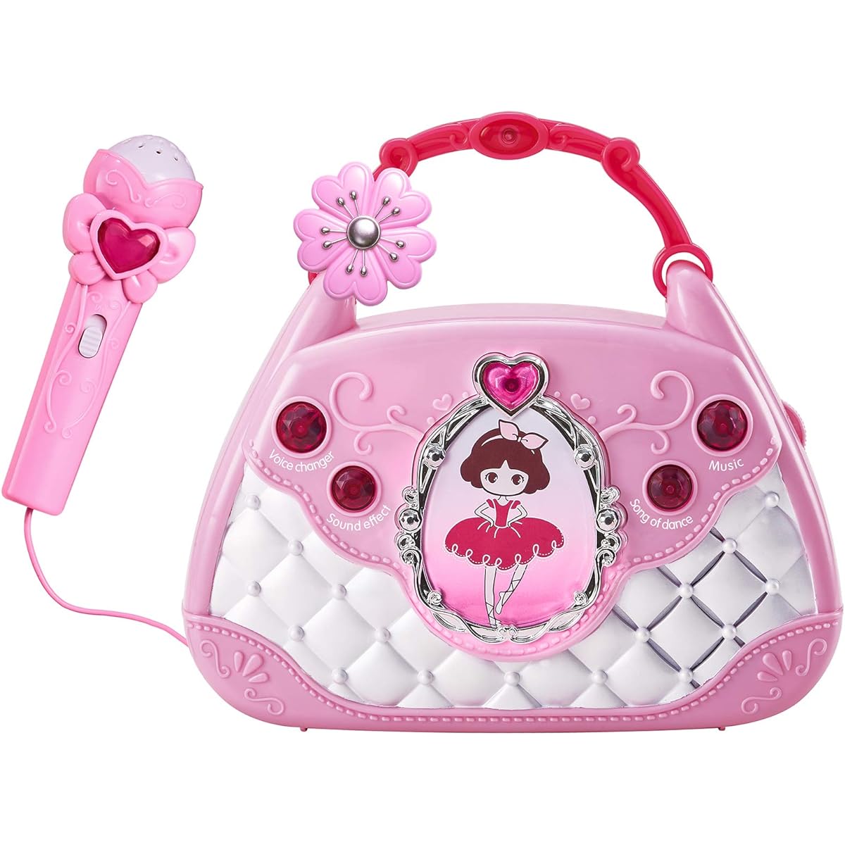 Conomus Musical Gift Karaoke Machine with Microphone for Kids, Learning Educational Toys for 3 4 5 6 Year Old Girls Gifts Princess Toys