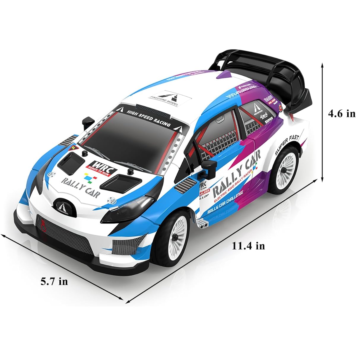 Spobot Remote Control Car Racing Car 1:16 30+MPH 2.4G 4WD Drift Rally Car, RC Off-Road Vehicle Metal Hydraulic Shock Absorber Hobby Toys