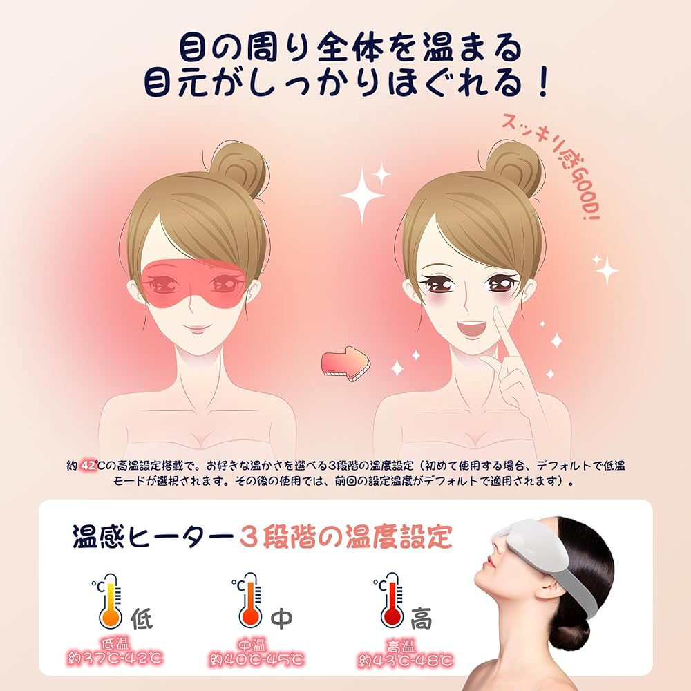 Deestop Eye Beauty Eye Warmer Small Face Eye Mask Small 98G Cordless Eye Care Wide Heater Design Hot Eye Mask Foldable Children's Gift Birthday Gift Celebration (Small, White)