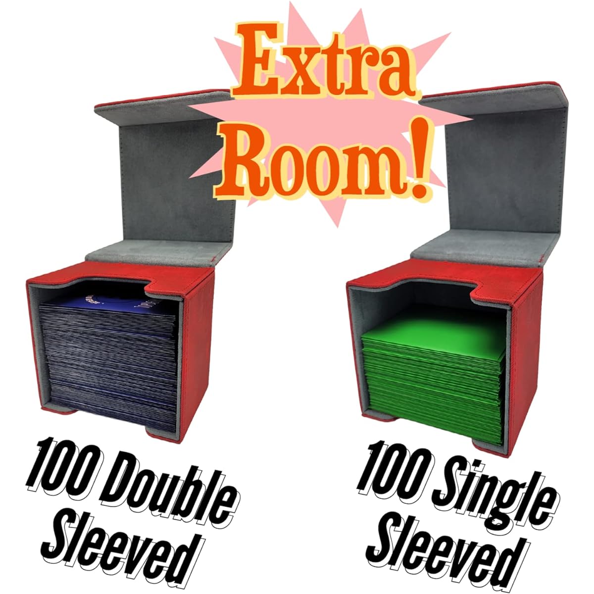 JGFinds XL Card Deck Box for Double Sleeve Commander, Holds 100+ Cards, Larger Side Loading, Compatible with Magic the Gathering MTG (Math Is For Blockers)