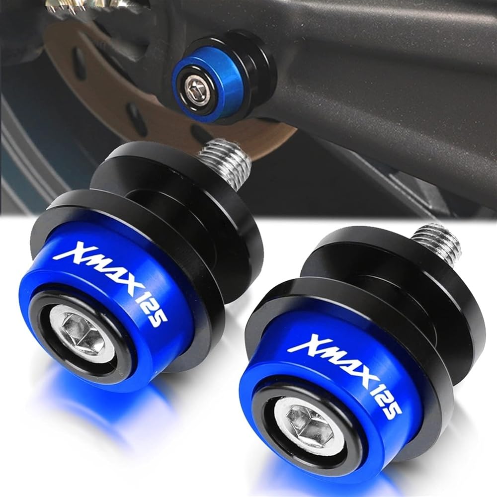 DOOREX Swingarm Slider Spool CNC Aluminum Motorcycle 6mm Stand Screw Accessories Yamaha XMAX125 XMAX 125 2021 2020 2019 All Years Swingarm Slider Spool (Size : Gold XMAX125 LOGO)
