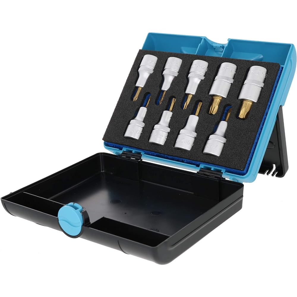 HAZET Torx Driver Insert Socket Set of 9 Blue 185 x 153 x 52 mm [Regular Japanese Import Product] 992/9