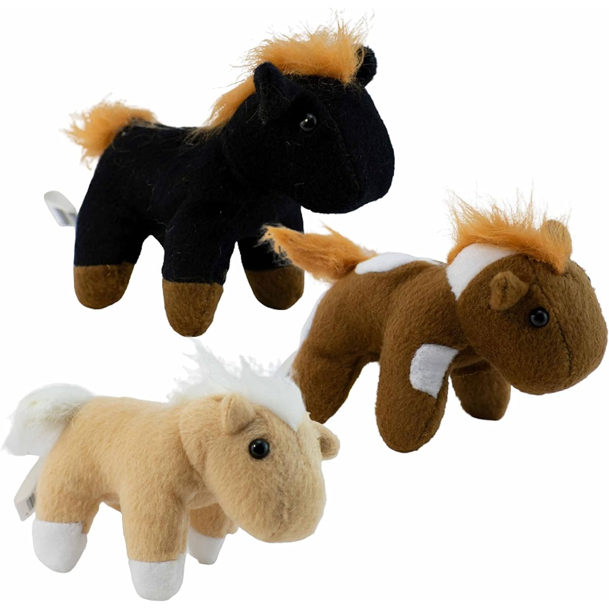Giggle Time 12 Pieces Assorted Stuffed Horses in Various Styles for Kids Boys Girls Party Favors Pinata Stuffing Kids Gift Bags Carnival Prizes