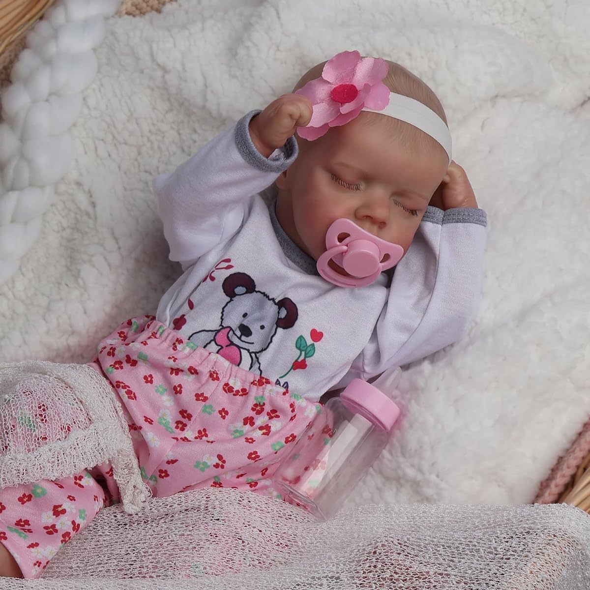 DAYOFF KIDS Washable Reborn Baby Doll 18 Inch Realistic Baby Doll Weighted Full Vinyl Body Lifelike Newborn Baby Doll