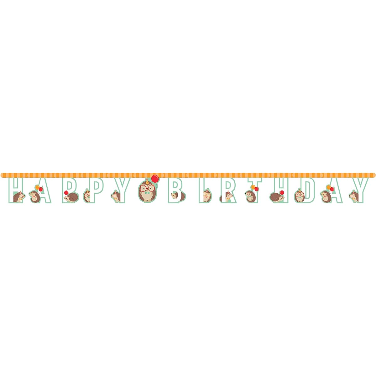 Creative Converting "Hedgehog" Party Banner 1 Piece 7" x 120" Multicolor