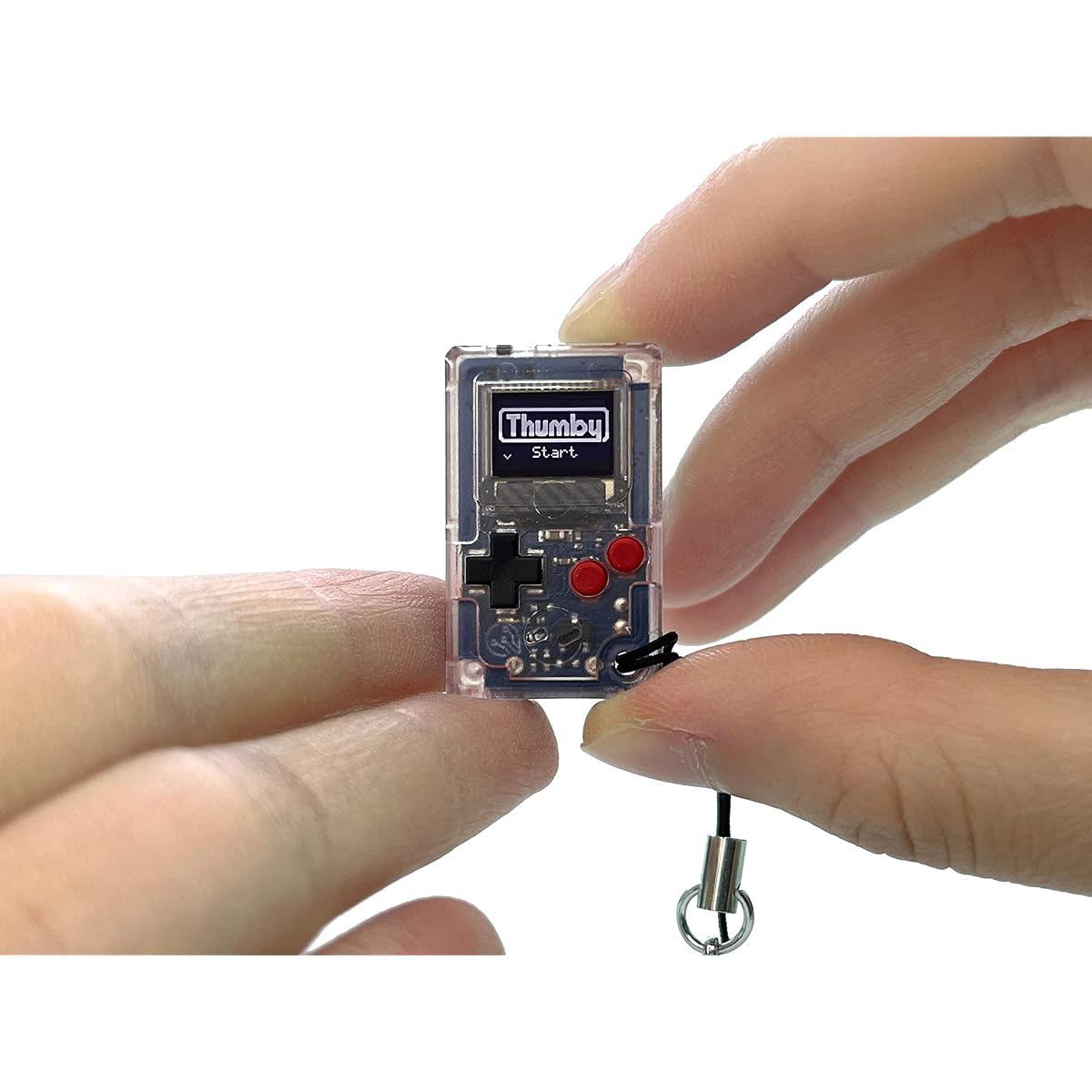 TinyCircuits Thumby (Clear) Tiny Game Console Playable Programmable Keychain: Electronic Miniature STEM Learning Tool