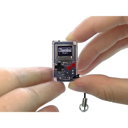 TinyCircuits Thumby (Clear) Tiny Game Console Playable Programmable Keychain: Electronic Miniature STEM Learning Tool