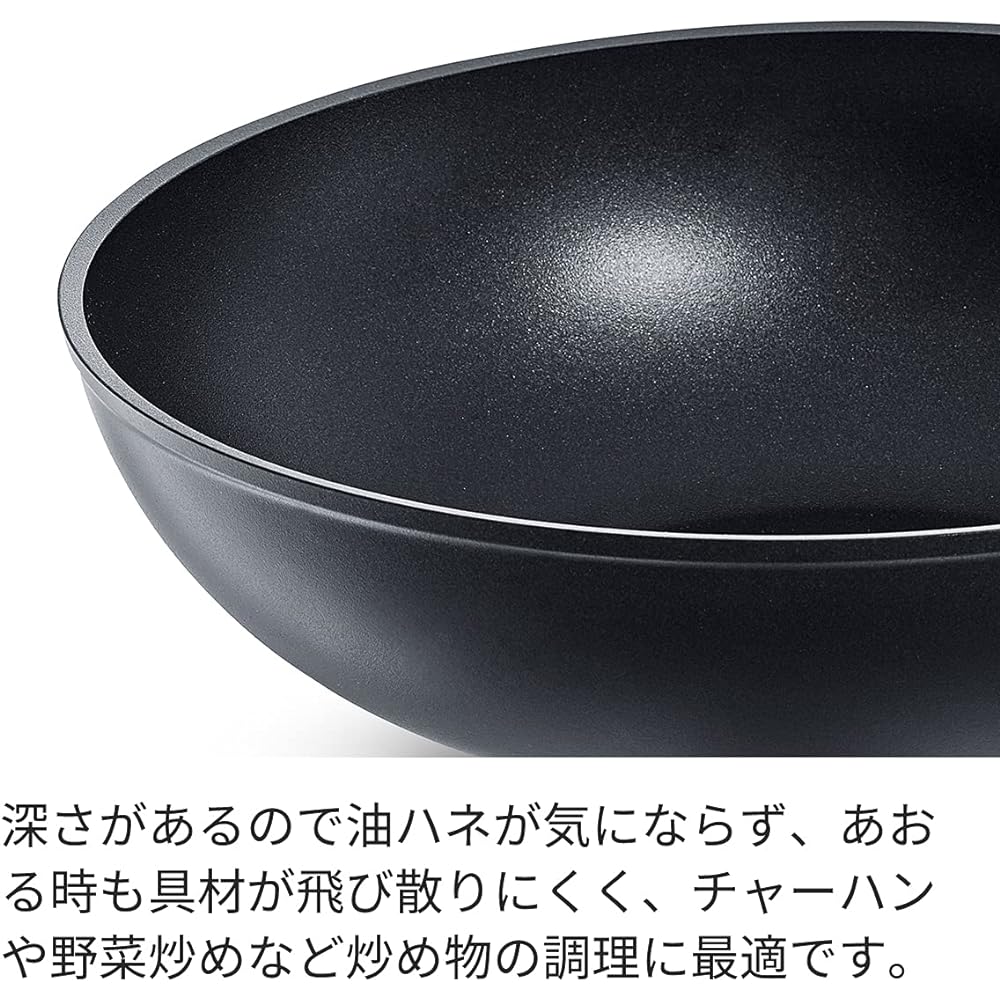 Fissler Wok 28cm Senit IH Wok Compatible with Gas Fire/IH [Authorized Japanese Product] 045-801-28-100-A Black