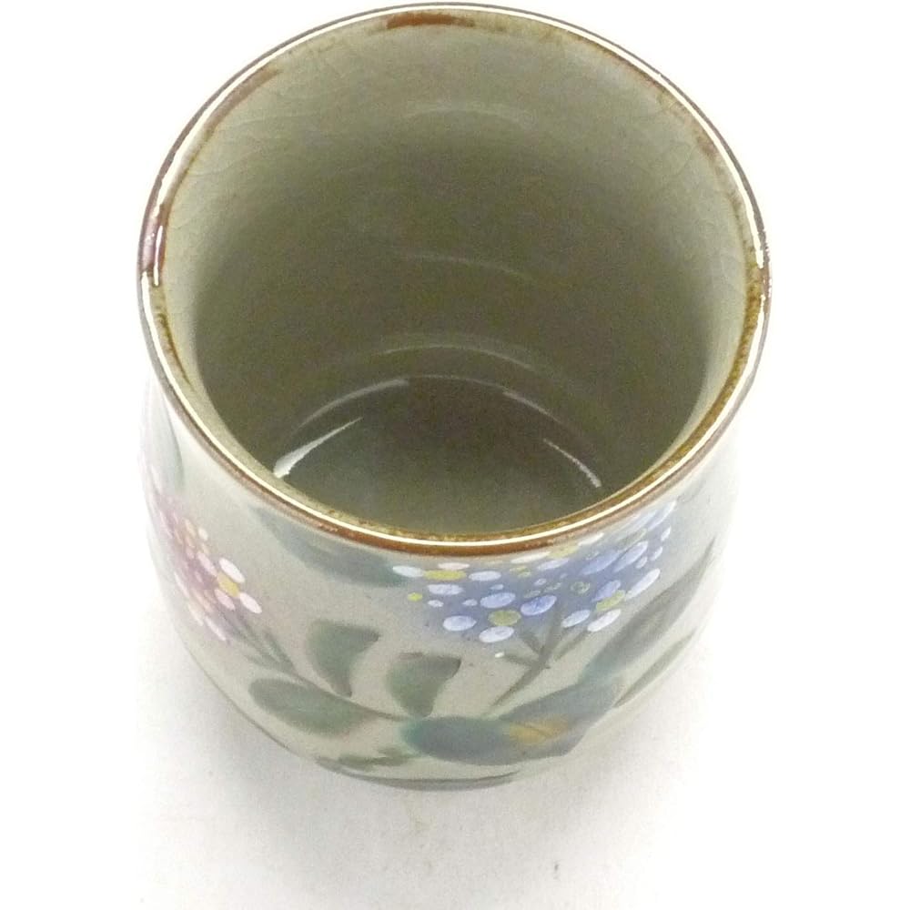 Kutani ware [hot water cup] large calyx hydrangea pottery [back picture blue]