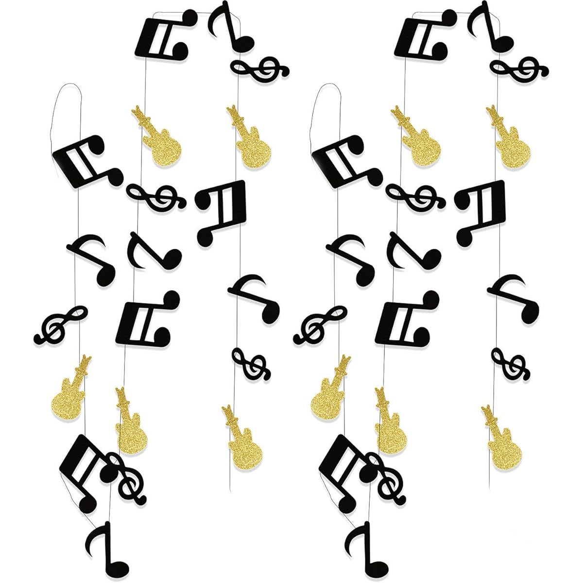 Music Party Decorations Music Note Decorations Music Note Garland Black Gold Treble Clef Garland Music Party Banner Music Birthday Black Gold Music Theme Party Rock Star Birthday Rock n Roll Party
