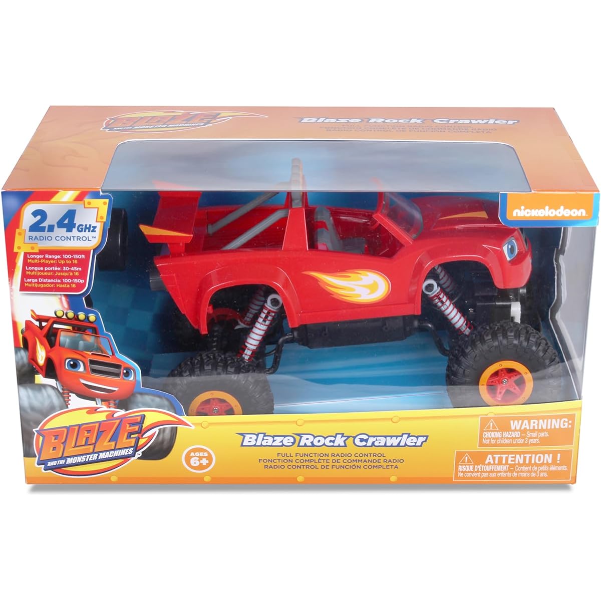 NKOK Blaze & The Monster Machines: RC Rock Crawler - Blaze Remote Control Monster 4x4 Truck 1:16 Scale 2.4Ghz Ready to Run (6501) Ages 6+