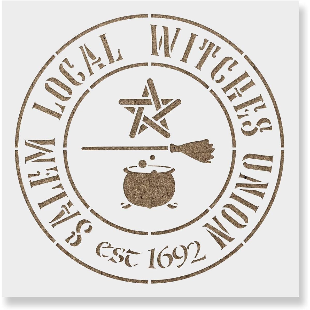 Salem Local Witches Union Stencil - Reusable Stencil for Painting - DIY Salem Local Witches Union Home Decor