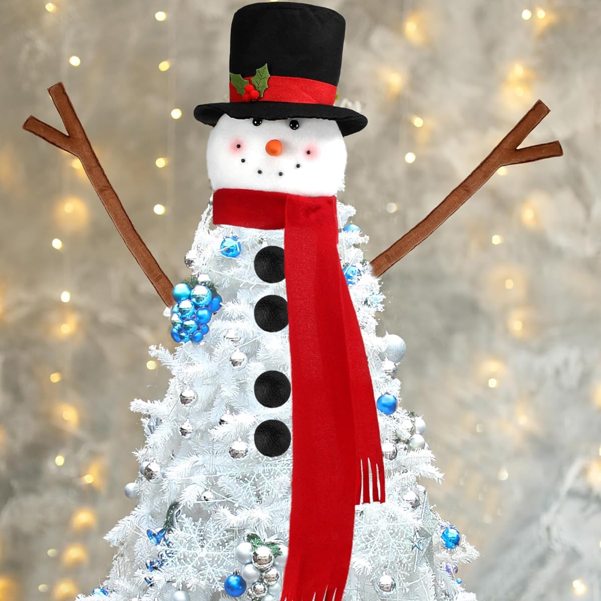 Syhood Christmas Tree Topper Holiday Christmas Decorations Tree Topper Christmas Decorations Funny Christmas Tree Ornaments for Home Christmas Party (Snowman)