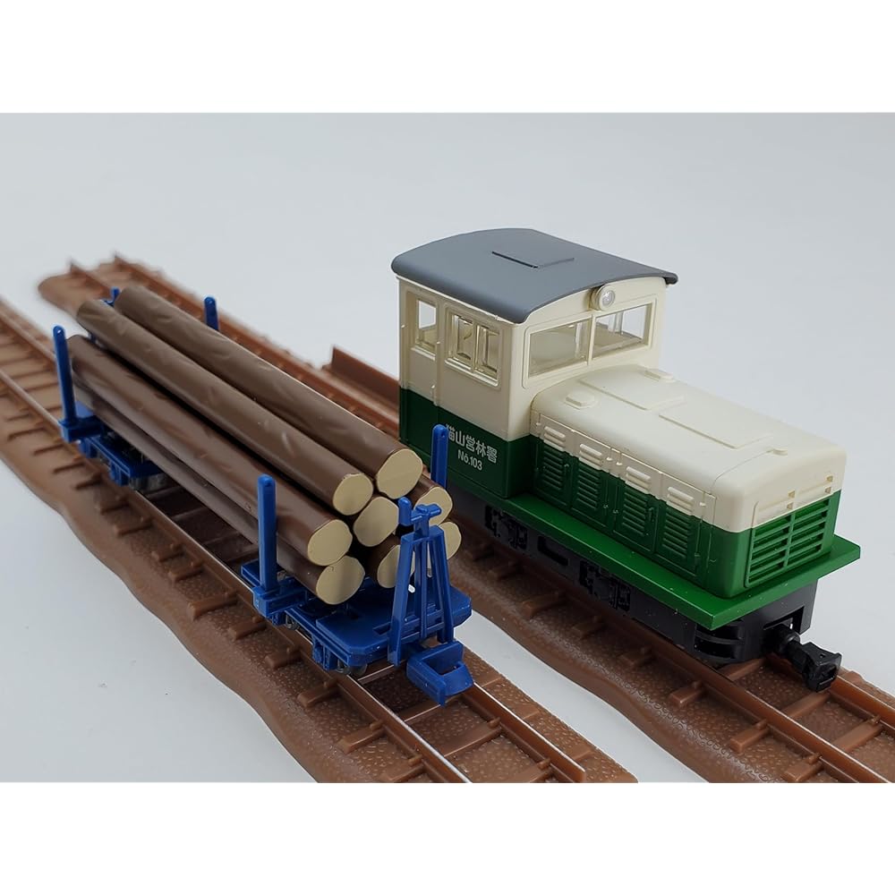 Railway Collection Iron Collection Narrow Gauge 80 Nekoyama Forest Railway L Type Diesel Locomotive Two Tone Color Lumber Cart 3 Car Set A Diorama Supplies 325444