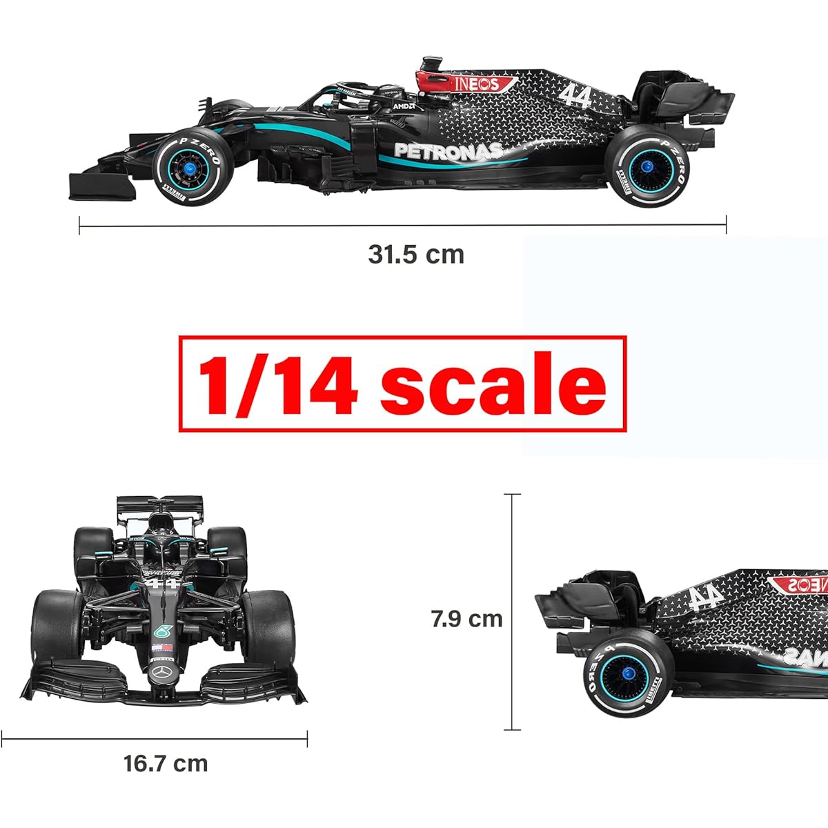 RASTAR RC Car 1/12 Scale 2.4Ghz Mercedes-AMG F1 W11 EQ Performance Officially Licensed RC Series Radio Remote Control Car