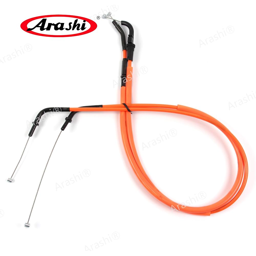 Arashi Throttle Cable and Clutch Cable Compatible with Kawasaki Z800 2013 2014 2015 Motorcycle Replacement Accessories Orange