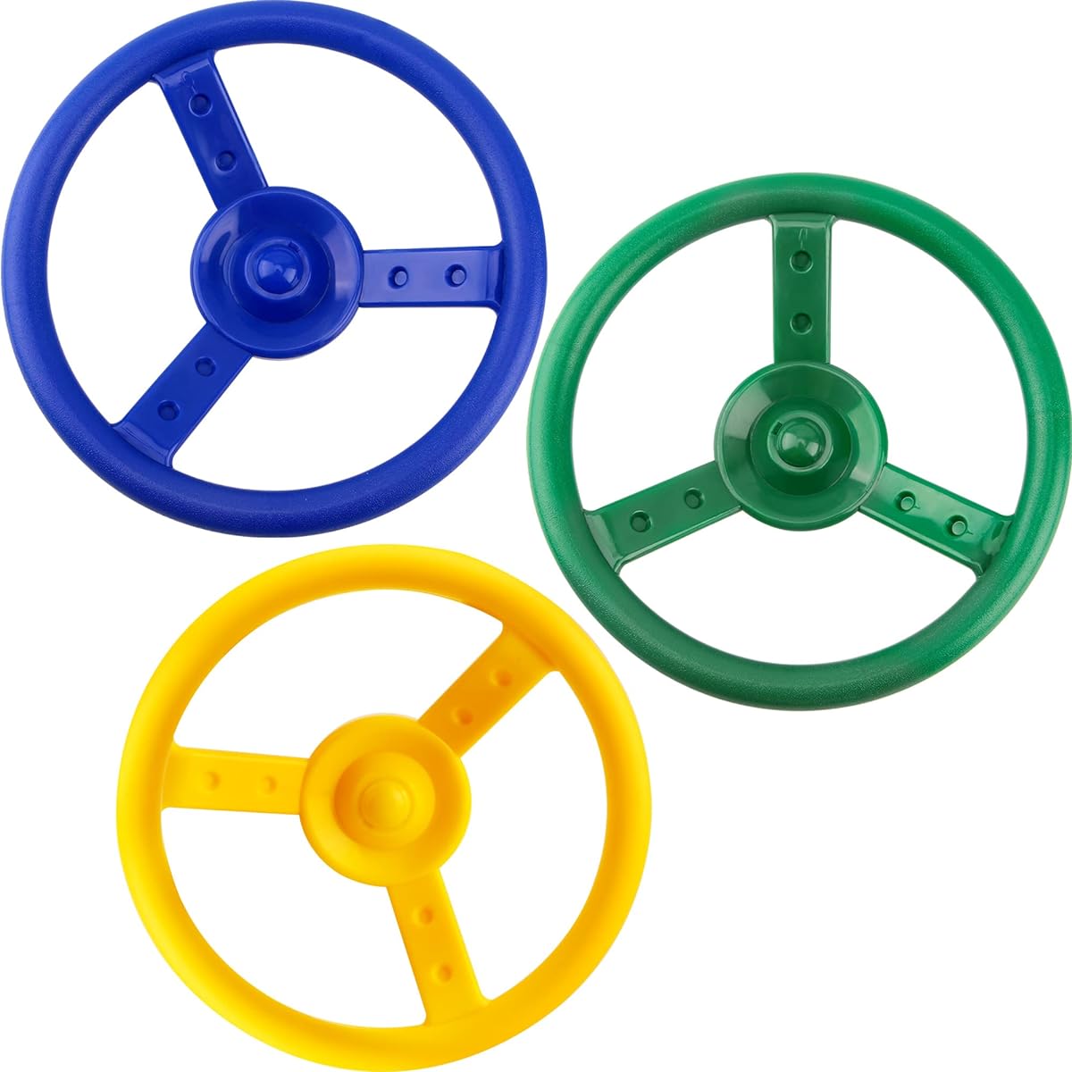 SGBETTER 3 Pack Swing Set Steering Wheel Playset Accessories Toy Pirate Ship Handle Kids Outdoor Playhouse Tree House Playground 3 Colors