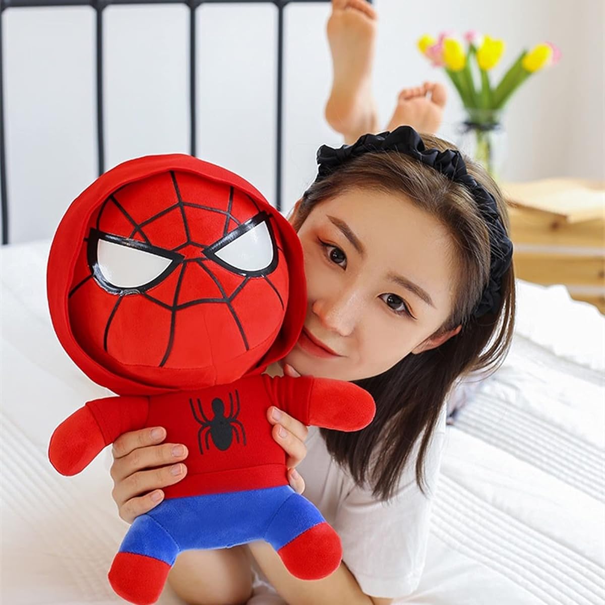 WLHONG Kids Plush Toy Stuffed Animal Dolls Kids Anime Imagination Plush Toys Birthday Party Boys Girls Gift Dolls (14inch-Red)