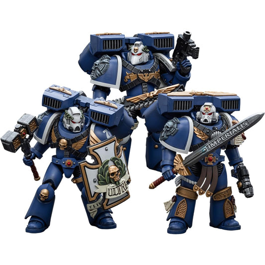 JOYTOY Warhammer 40,000 Action Figures Pre-Order Ultramarine Vanguard Veteran 3PCS Collection Anime Model 1/18 Warhammer 40K 4" Unisex Adult Christmas Birthday Gift
