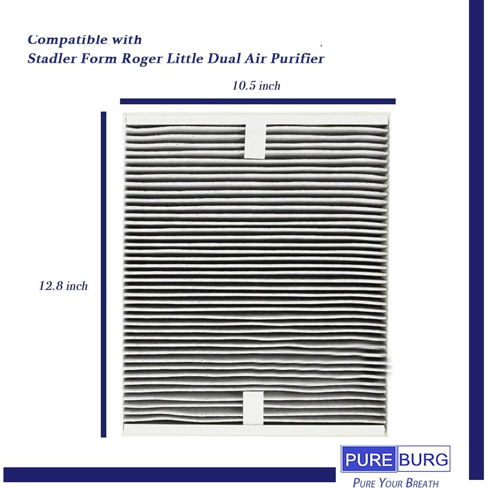 PUREBURG Replacement HEPA+Activated Carbon 2-in-1 Filter Compatible with Stadler Form Compatible with Roger Little Air Purifier